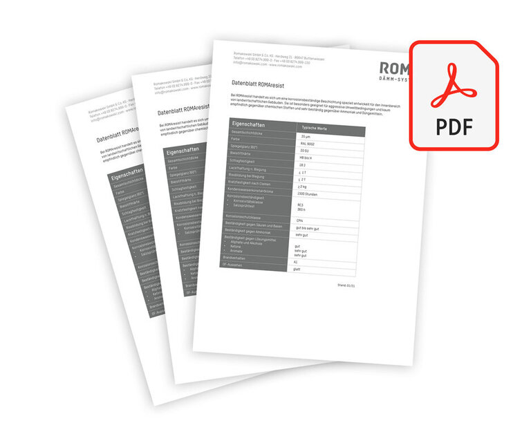 Das Datenblatt zur Beschichtung ROMAresist als PDF-Datei