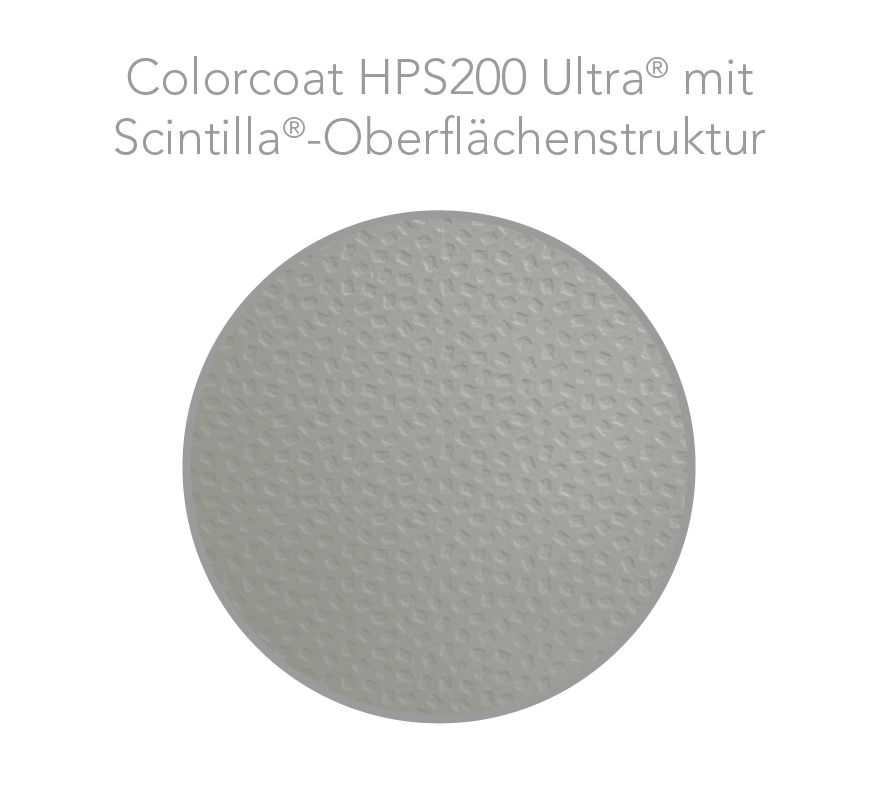 Beschichtung Colorcoat HPS200 Ultra® mit Scintilla®-Oberflächenstruktur
