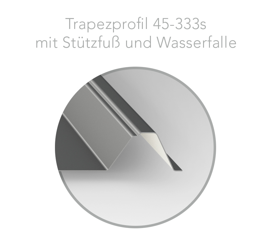 Detailbild Trapezprofil 45-333s als Dachelement mit ausgereifter Geometrie