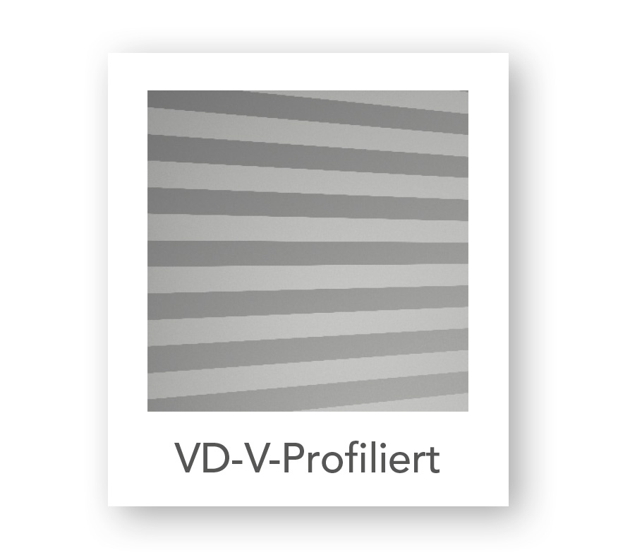 Oberflächenprofilierung der Außenschale eines Sandwichpaneels mit der Profilierung VD-V-Profiliert